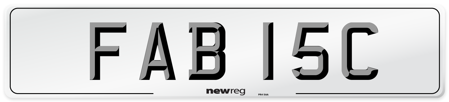 FAB 15C Number Plate from New Reg